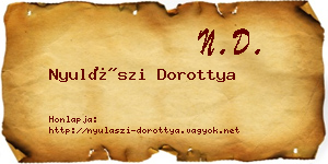 Nyulászi Dorottya névjegykártya